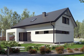  Projekt domu uA156v1 (WCB1204) - projekt domu parterowego z poddaszem - Zdjęcie 4