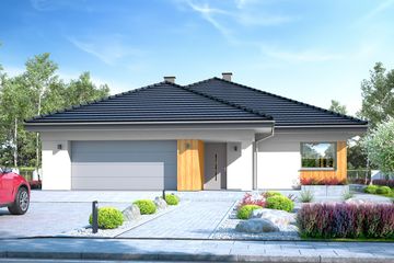  Projekt domu Bursztyn z garażem 2-st. [A] (WRF2077) - projekt domu parterowego - Zdjęcie 1