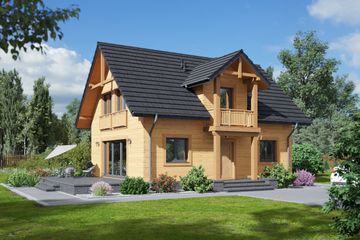  Projekt domu Paczków 55 dws (KRP2394) - projekt domu parterowego z poddaszem - Zdjęcie 1