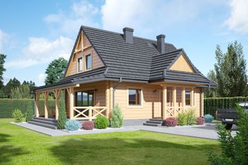  Projekt domu Zawoja 55 dw (KRP2395) - projekt domu parterowego z poddaszem - Zdjęcie 1