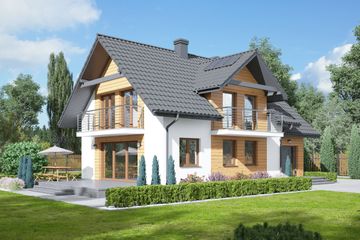  Projekt domu Oleśnica 55m (KRP2399) - projekt domu parterowego z poddaszem - Zdjęcie 1