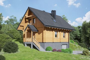  Projekt domu Trzebowo dw 9 (KRP2403) - projekt domu parterowego z poddaszem - Zdjęcie 1