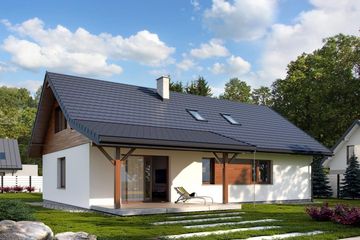  Projekt domu Abra 3 drewniana (BSE1176) - projekt domu parterowego z poddaszem - Zdjęcie 2