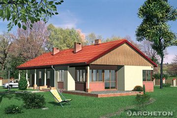  Projekt domu Chochlik - murowana - ceramika (KRD1035) - projekt domu parterowego - Zdjęcie 1