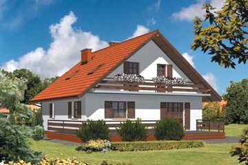  Projekt domu B-42 (KRA1025) - projekt domu parterowego z poddaszem - Zdjęcie 1