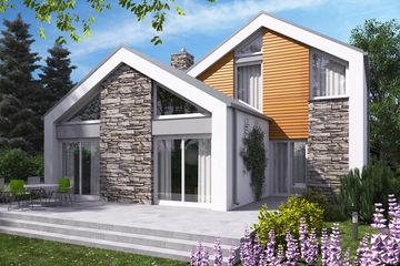 Projekt domu FIKUS (WOA1002) - projekt domu parterowego z poddaszem - Zdjęcie 2