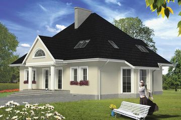  Projekt domu Liczi (SLO1006) - projekt domu parterowego z poddaszem - Zdjęcie 1