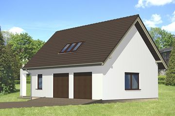  Projekt garażu G20 (KRJ1654) - projekt garażu parterowego z poddaszem - Zdjęcie 1