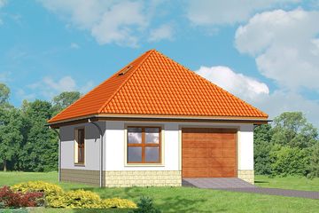  Projekt garażu G21 (KRJ1668) - projekt garażu parterowego - Zdjęcie 1
