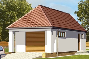 Projekt garażu G1 (KRJ1674) - projekt garażu parterowego - Zdjęcie 1