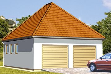  Projekt garażu G4 (KRJ1677) - projekt garażu parterowego - Zdjęcie 1