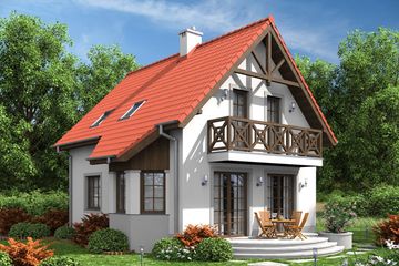  Projekt domu JARZĘBINA 1 (WOA1011) - projekt domu parterowego z poddaszem - Zdjęcie 2