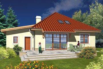  Projekt domu FIOŁEK 2 (WOA1015) - projekt domu parterowego z poddaszem - Zdjęcie 2