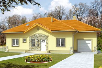  Projekt domu Sasza Plus z garażem (WRX1046) - projekt domu parterowego z poddaszem - Zdjęcie 1