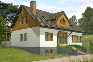  Projekt domu TK22P (WAK1034) - projekt domu parterowego z poddaszem - Zdjęcie 1