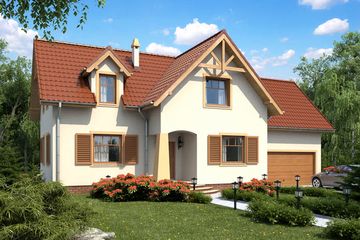  Projekt domu AZALIA 3 (WOA1018) - projekt domu parterowego z poddaszem - Zdjęcie 1