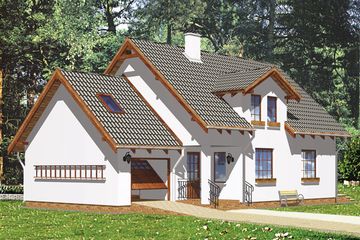  Projekt domu Garda (KRH1016) - projekt domu parterowego z poddaszem - Zdjęcie 1