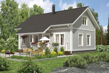  Projekt domu 107-2 (LOA1004) - projekt domu parterowego z poddaszem - Zdjęcie 1