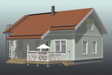  Projekt domu 107-2 (LOA1004) - projekt domu parterowego z poddaszem - Zdjęcie 2