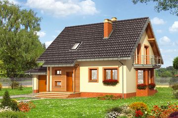  Projekt domu CHABER REX EX-918 (KRD1989) - projekt domu parterowego z poddaszem - Zdjęcie 1