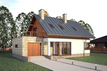  Projekt domu DZD3 (KRO1002) - projekt domu parterowego z poddaszem - Zdjęcie 1