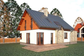  Projekt domu DZD3 (KRO1002) - projekt domu parterowego z poddaszem - Zdjęcie 2