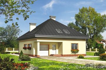  Projekt domu Eryk - murowana – ceramika (KRD1305) - projekt domu parterowego z poddaszem - Zdjęcie 1