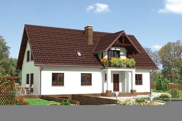  Projekt domu Galicja - murowana – klinkier (KRD1310) - projekt domu parterowego z poddaszem - Zdjęcie 1