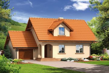  Projekt domu OSIEK 2 (KRP1013) - projekt domu parterowego z poddaszem - Zdjęcie 1