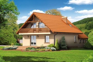  Projekt domu OSIEK 2 (KRP1013) - projekt domu parterowego z poddaszem - Zdjęcie 2