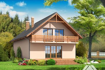  Projekt domu osiek wąski 14 (KRP1019) - projekt domu parterowego z poddaszem - Zdjęcie 2