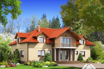  Projekt domu gdów średni (KRP1030) - projekt domu parterowego z poddaszem - Zdjęcie 1