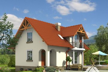  Projekt domu grabie średnie 9 (KRP1038) - projekt domu parterowego z poddaszem - Zdjęcie 1