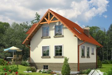  Projekt domu grabie średnie 9 (KRP1038) - projekt domu parterowego z poddaszem - Zdjęcie 2