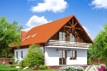  Projekt domu osielec (KRP1042) - projekt domu parterowego z poddaszem - Zdjęcie 2