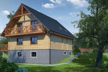  Projekt domu osowo (KRP1047) - projekt domu parterowego z poddaszem - Zdjęcie 2