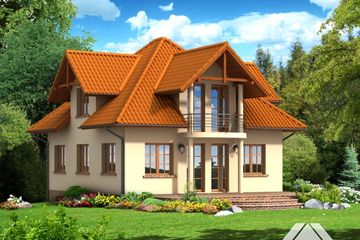  Projekt domu borków mały 9 (KRP1062) - projekt domu parterowego z poddaszem - Zdjęcie 2