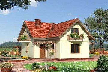  Projekt domu Kawka - murowana – ceramika (KRD1316) - projekt domu parterowego z poddaszem - Zdjęcie 1