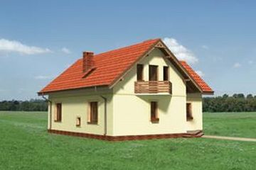  Projekt domu Kawka - murowana – ceramika (KRD1316) - projekt domu parterowego z poddaszem - Zdjęcie 2