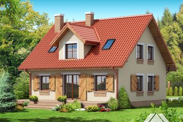  Projekt domu brzezina (KRP1101) - projekt domu parterowego z poddaszem - Zdjęcie 2
