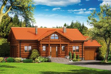  Projekt domu CHMIELÓW DREWNIANY +GARAŻ (KRP1109) - projekt domu parterowego - Zdjęcie 1