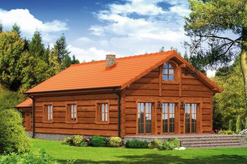  Projekt domu CHMIELÓW DREWNIANY +GARAŻ (KRP1109) - projekt domu parterowego - Zdjęcie 2