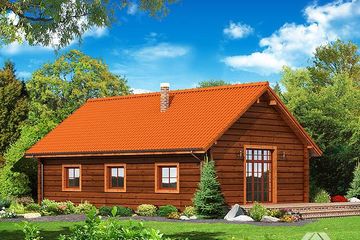  Projekt domu Chmielów drewniany 7 (KRP1115) - projekt domu parterowego z poddaszem - Zdjęcie 2