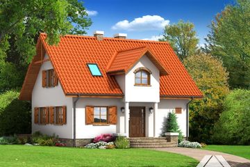  Projekt domu dukla (KRP1127) - projekt domu parterowego z poddaszem - Zdjęcie 1