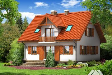  Projekt domu dukla (KRP1127) - projekt domu parterowego z poddaszem - Zdjęcie 2