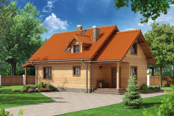  Projekt domu OLEŚNICA 9X (KRP1138) - projekt domu parterowego z poddaszem - Zdjęcie 1