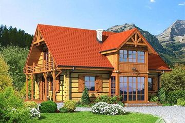  Projekt domu DUPLIKAT Brzoza dw (KRP1142) - projekt domu parterowego z poddaszem - Zdjęcie 1