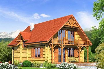  Projekt domu DUPLIKAT Brzoza dw (KRP1142) - projekt domu parterowego z poddaszem - Zdjęcie 2