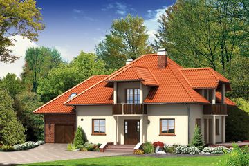  Projekt domu BOROWO (KRP1149) - projekt domu parterowego z poddaszem - Zdjęcie 1