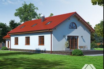  Projekt domu chmielów + garaż (KRP1152) - projekt domu parterowego - Zdjęcie 2